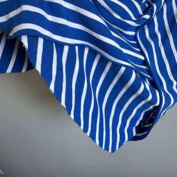 Chico's Tunic Top Size 3 XL US Size 16 Royal Blue White Striped V-Neck - Picture 7 of 15